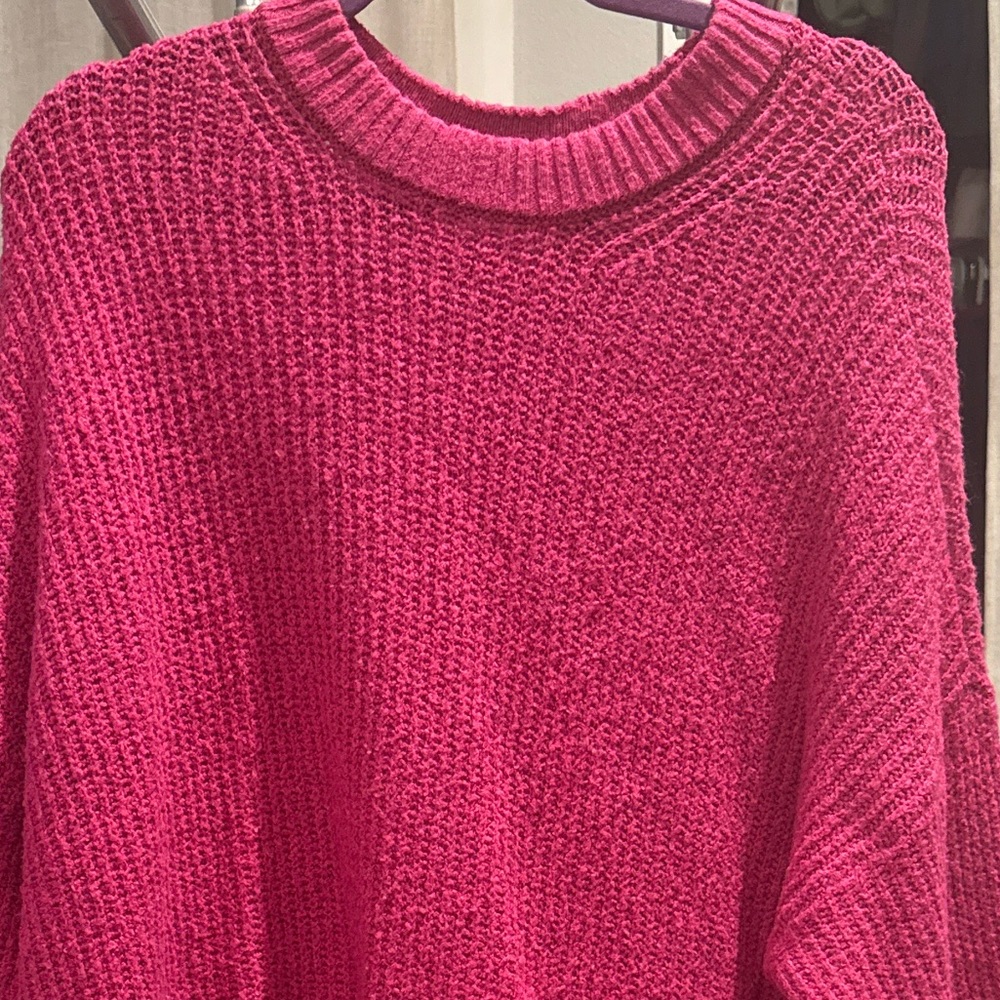 American Eagle Outfitters Fuchsia Crew Neck Sweater - Picture 2 of 2